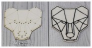 Заготовка для вышивки из чипборда "Медведь" из коллекции Геометрия  