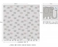 Хлопок органический Dailylike "Серые слоники", 165г/м2, размер 55*45 см (Корея) 