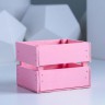 Ящик-кашпо подарочный, цвет Розовый, 11*10*9 см (внутренние размеры ящика), дерево
