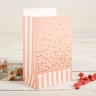 Пакет бумажный "Фольгированное конфетти", с клапаном, цвет Розовый 20*13*7,5 см (Артузор)