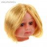 Волосы для кукол (парик), прямые короткие (каре), d=11-12 см, цвет Золотистый блондин