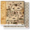 Бумага из коллекции "Сокровище пиратов" Старинная карта (Scrapberry's)