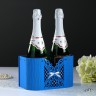 Корзинка для шампанского "Ажурная", цвет Синий, 22,5х11х13 см