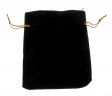 Мешочек бархатный 9*12 см, цвет черный с золотым шнурком