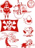 Набор детских текстильных штампов "Пираты", 8 штампов + 5 текстильных маркеров + подушка, 5+ (Aladine, Франция) 