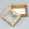 Складная коробка с крышкой и окошком, цвет Крафт, 16,5*12,5*5 см (АртУзор)
