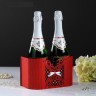 Корзинка для шампанского "Ажурная", цвет Красный, 22,5х11х13 см