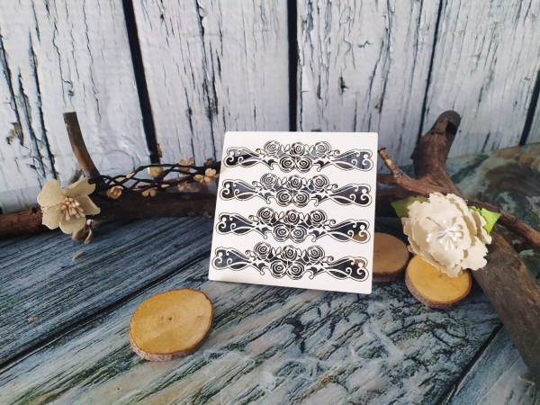 Набор украшений из чипборда "Розы в вензелях", 4 шт. (Арт-студия Матрешка, Россия)