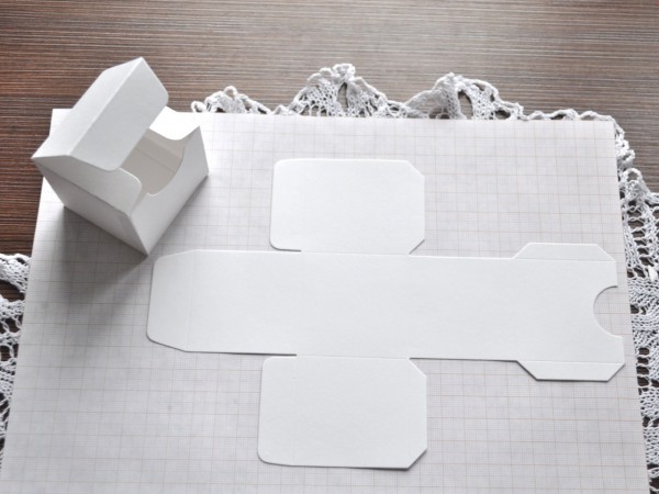 Вырубное изделие "Заготовка для коробочки", размер готовой коробочки 5*5*5 см, цвет Белый  
