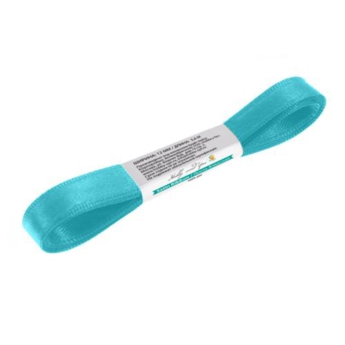 Атласная лента, 12мм, цвет Бирюзовый, 5,6 метра (Hobby & You)