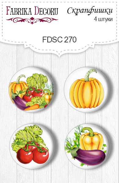 Набор скрап-фишек  #270 из коллекции Soul Kitchen, 4 штуки (Фабрика декору, Украина)