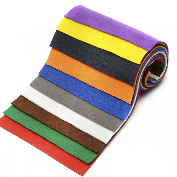 Набор листового фетра (мягкого), 10 листов 20*30 см, толщина 2 мм, цветное Ассорти (Ideal)  