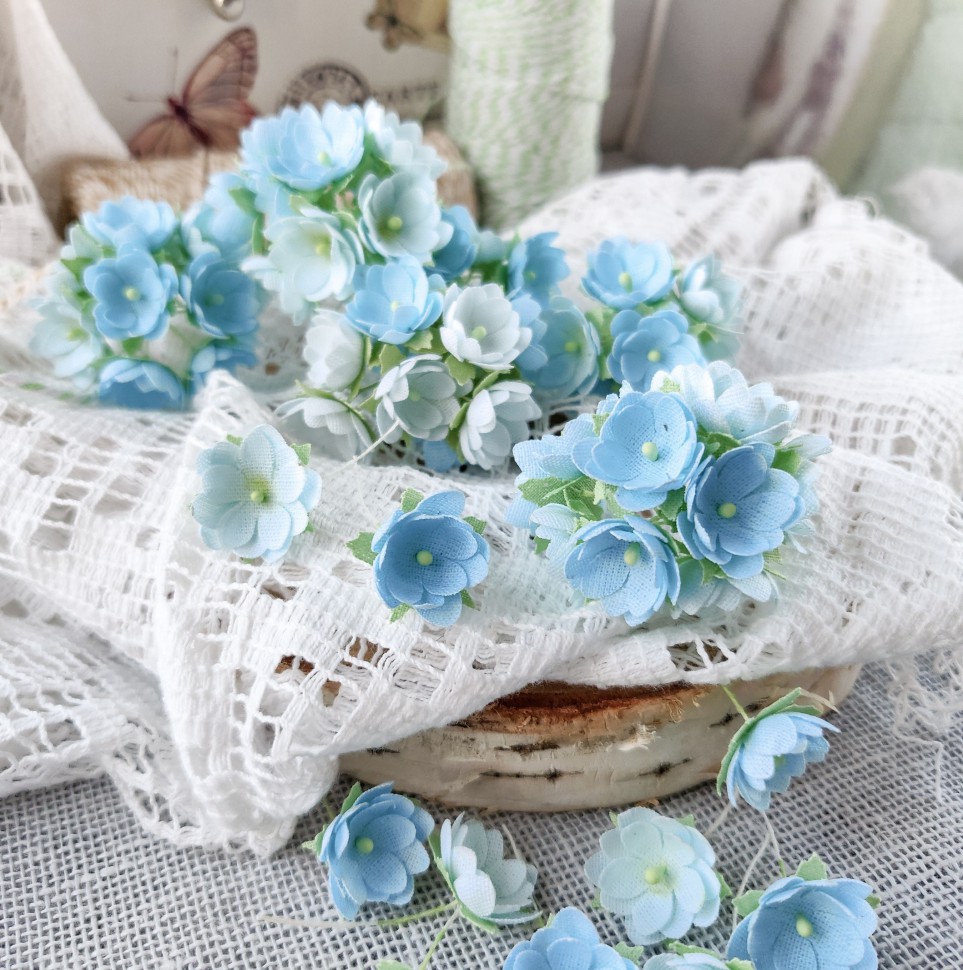 Набор цветочков "Малыши", цвет Голубой, 10 шт. (Pastel Flowers)  