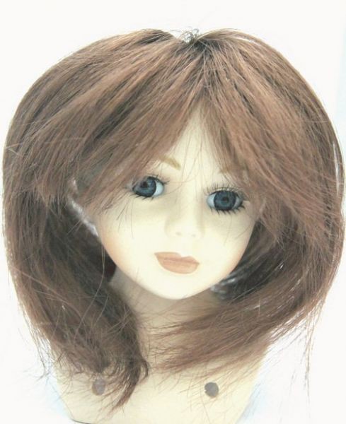 Волосы для кукол (парик) П30, прямые, средней длины, цвет Темно-русый