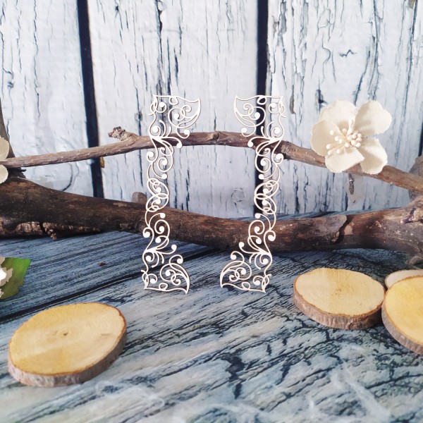 Набор украшений из чипборда "Ажурность" #1, 2 шт. (Арт-студия Матрешка, Россия)