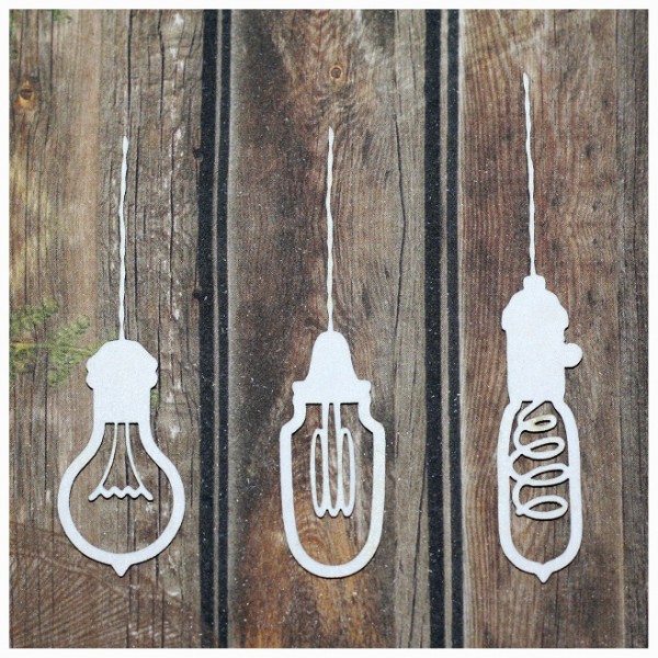 Набор фигурок из чипборда "Лампы на проводе"  (Россия)