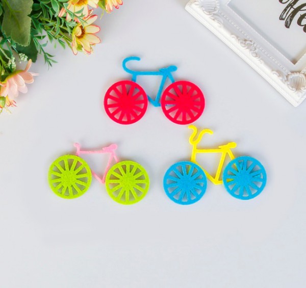 Набор многослойных фигурок из цветного фетра "Велосипеды", 3 шт. (1/2 набора) (АртУзор)