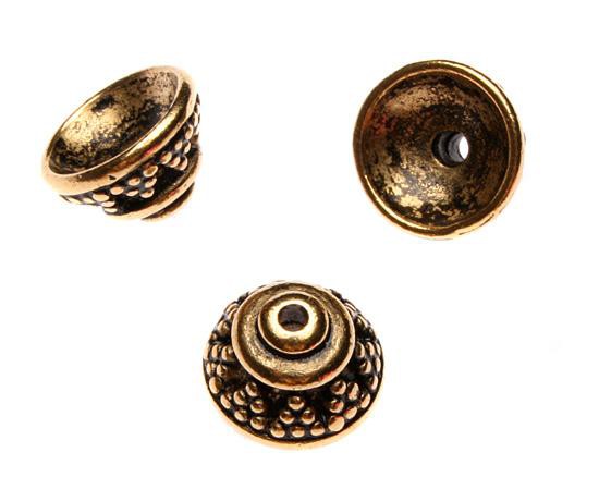 Чашечка "Бали" TierraCast, 8мм, античное золото, 1 шт.