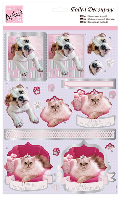 Набор высечек для 3D-аппликации,  формат А4  "Пушистые принцессы" (Anita's)