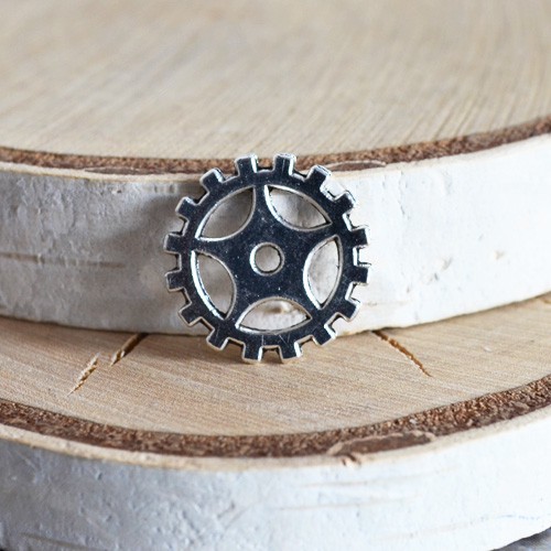 Подвеска металлическая "Шестеренка. Простая, большая", цвет Серебро, 1 шт.