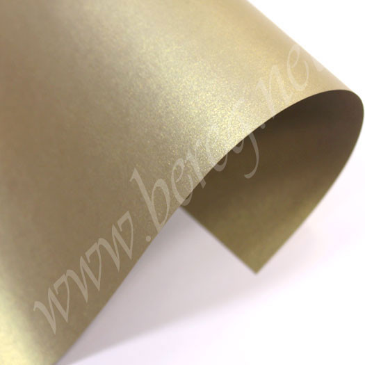 Дизайнерская бумага Sirio Pearl, плотность 125 г/м2, цвет Gold (Серо-золотой)