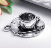 Металлическая подвеска "Чайный набор" 3D, цвет Серебро