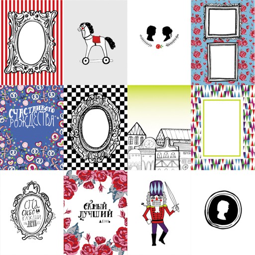 Набор карточек из коллекции "Щелкунчик", 12 шт. (Polkadot, Россия)