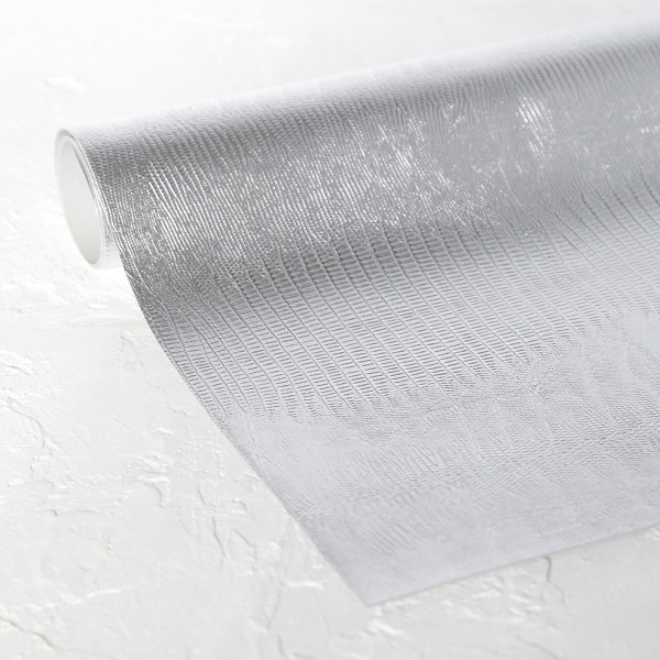 Кожзам переплетный с тиснением "варан", цвет Серебристый Глянцевый, размер по выбору (Италия)