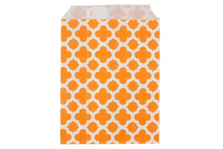 Пакет бумажный 13*17 см, цвет Оранжевые арабески, 1 штука 