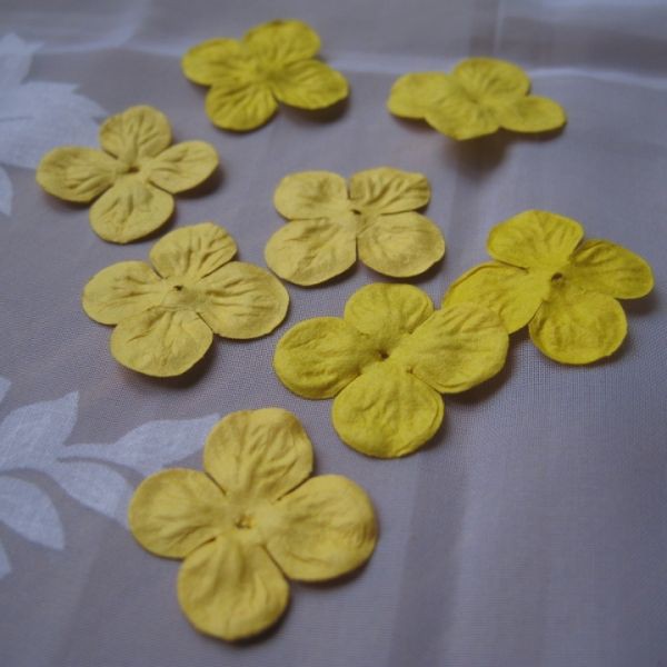 Гортензии 35 мм, цвет Желтый, 10 штук  