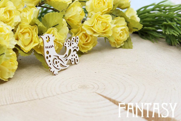 Чипборд из коллекции "Гжель" Птица #1524 (Fantasy, Россия) 