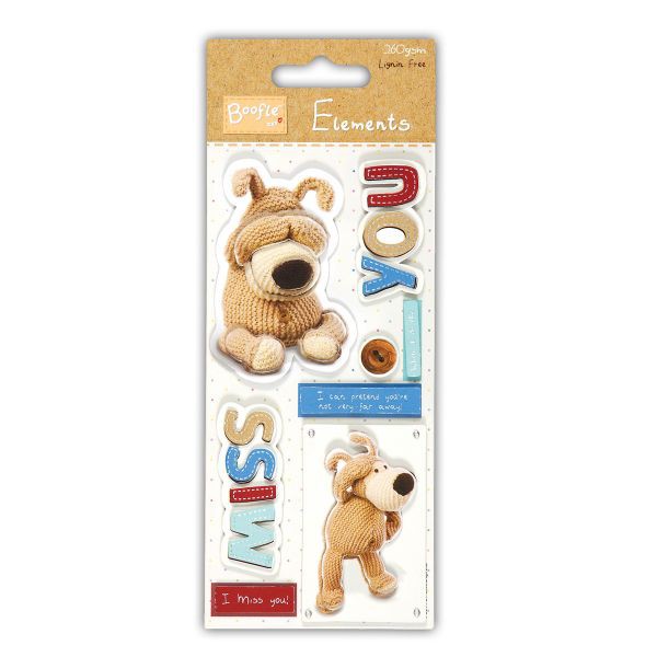 Наклейки объемные "Скучаю" из коллекции BOOFLE (Docrafts) 