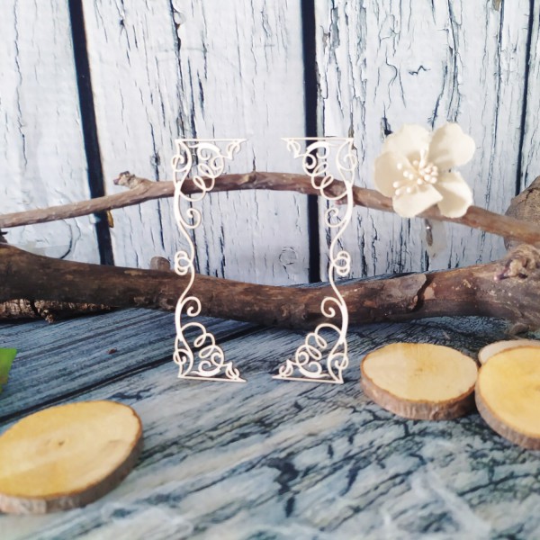 Набор украшений из чипборда "Ажурность" #2, 2 шт. (Арт-студия Матрешка, Россия)