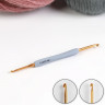 Крючок для вязания двусторонний с прорезиненной ручкой, длина 13,5 см, d=2,5/3,5 мм (Gamma)