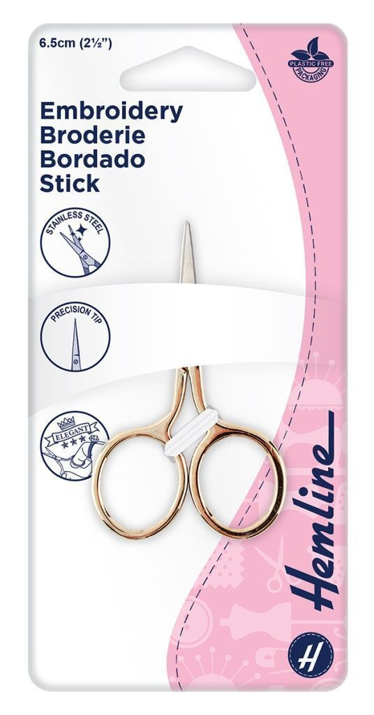 Ножницы для вышивания, 6,5 см, цвет Золотистый (Hemline)