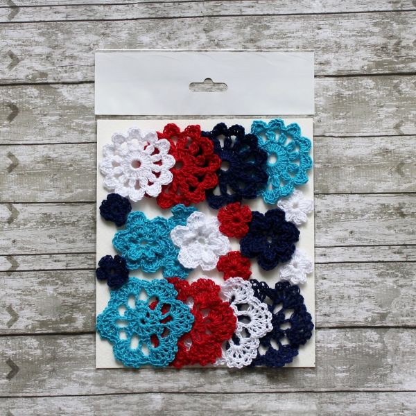 Большой набор вязаных элементов "Морской",  19 элементов (Линия творчества) 