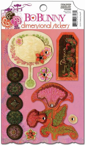 Набор объемных наклеек из коллекции Garden Girl (Bo Bunny)