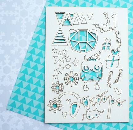 Набор чипборда из коллекции "ZIMAлогия"  (Артелье, Россия)