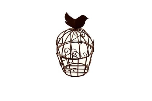 Металлическая клетка с птичкой, цвет Коричневый (Scrapberry's)  