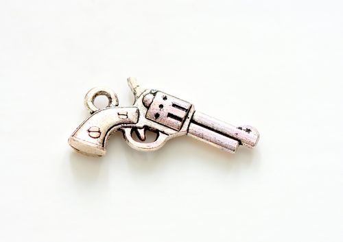 Металлическая подвеска "Револьвер", цвет Античное серебро (Scrapberry's) 
