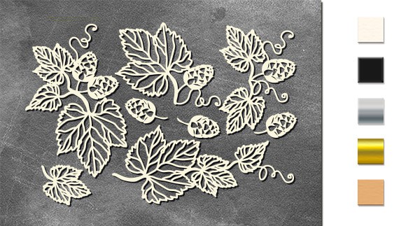Набор двустороннего чипборда "Хмель" из коллекции Autumn Botanical Diary (Фабрика декору, Украина)  