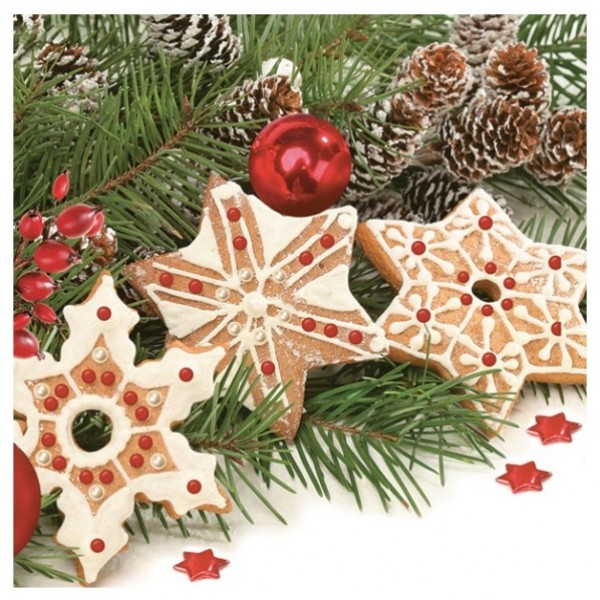 Салфетка 33*33 см из коллекции "Рождественский обед" Пряники, 1 штука (Maki)