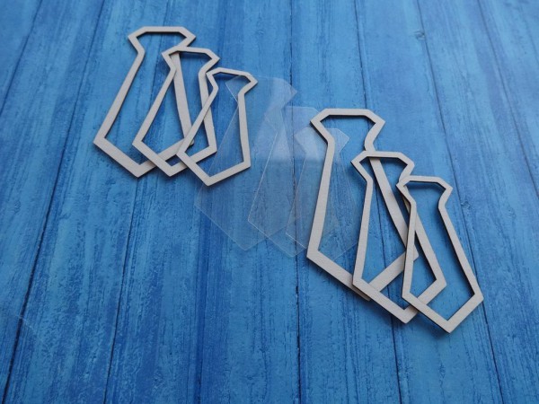 Набор фигур из чипборда Шейкер "Галстук", 3 размера (Ажур, Россия) 