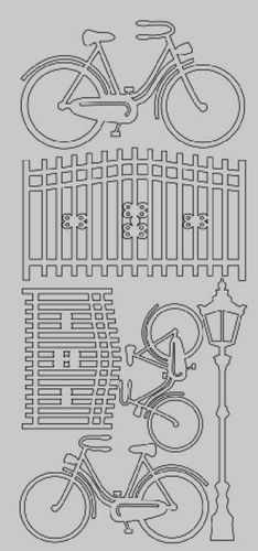 Контурные наклейки "Велосипеды", цвет Серебро (Scrapberry's)