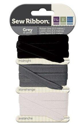 Набор лент SewRibbon, Серые, 5.5 м (WeRMemory Keepers)