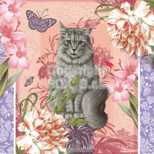 Войлочное полотно с напечатанным рисунком "Кошка", 30*30 см (Stamperia)  