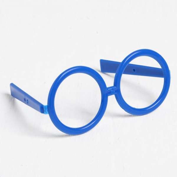 Очки для ростовой куклы без стекол сборные, размер 10,7*5 см, цвет Синий, 1 шт.