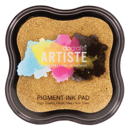 Штемпельная подушка пигментная, цвет Золотой металлик (Artiste) 