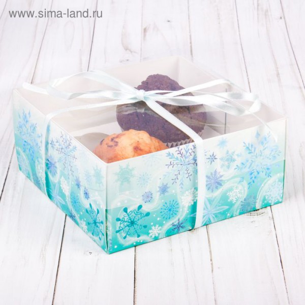 Коробочка для кексов "Зима", 16*16*7,5 см (Артузор)