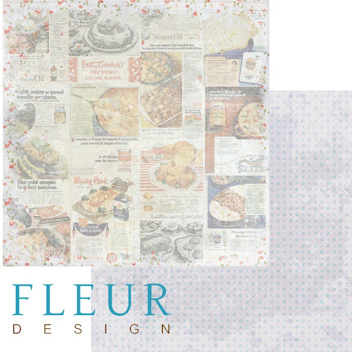 Бумага из коллекции Вишневый десерт "Рецепты" (для разрезания) (Fleur Design)
